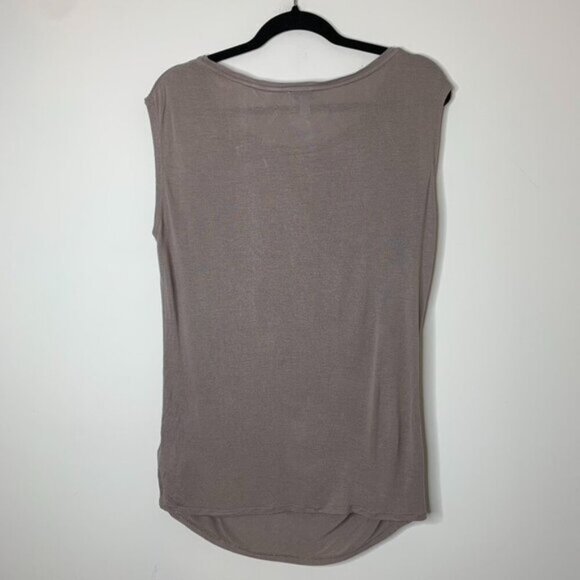 Jacob Women's Top Jersey Draped Neck Y2k 2000s 90s Taupe beige Size Medium - Picture 10 of 13